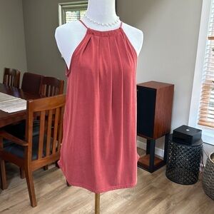 Green envelope brand halter high neck top in a burnt orange rust shade SZ XS